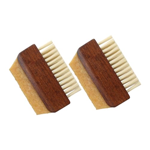 LALADEFIEE 2 Piezas Cepillo de Limpieza para Zapatos Doble Cara Cerdas Finas y Goma para Limpieza Profunda de y Cuero Herramienta Ergonómica para Cuidado y del Calzado el Hogar