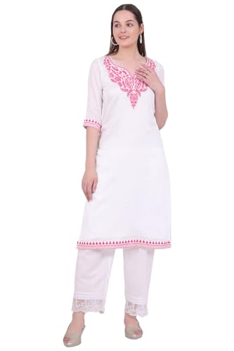 Kurta femme brodé en coton droit Aurelia idéal pour vos journées d'été