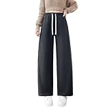 [Sillictor] 裏起毛 ロングパンツ レディース ワイドパンツ スラックス 厚手 ズボン ガチョウパンツ 人気 カジュアル カーブド イージーパンツ ycF2025-159-blk-M