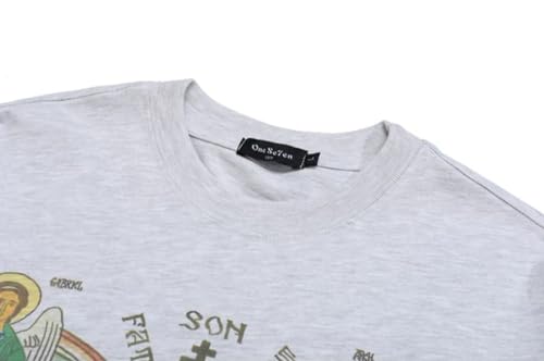 Men's Retro Street Clothing T-Shirt Gods Graphic Hip-hop T-Shirt Cross Casual T-Shirt Long Sleeved Cotton top T-Shirt 5