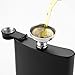 FYL 12 Oz 18/8 Stainless Steel Hip Flask for Liquor with Never-Lose Cap, Leakproof Easy Pour Funnel is Included, Matte Black