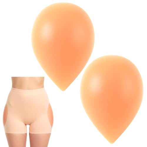 WJIAAA 2 Pcs Hip Pads for Bigger Butt, Reusable Silicone Butt Pads for Women, Creates a Rounder Butt Hourglass Figure, Seamless Invisible (Skin Color)