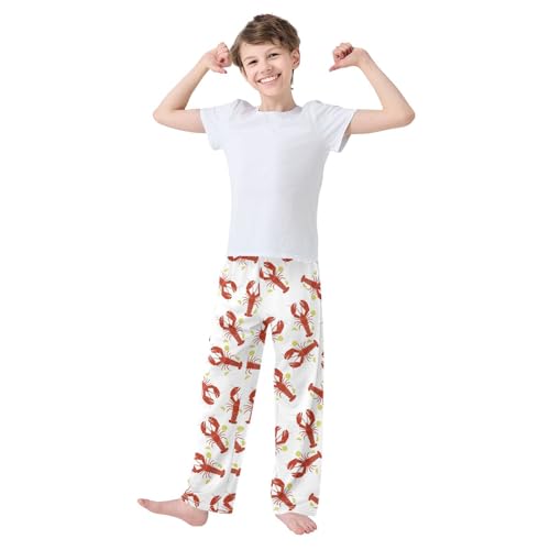 ZZXXB Lobster Lemon Boys Long Pants Soft Trousers Elastic Waist Kids Lounge Bottoms with Pockets S-XL2