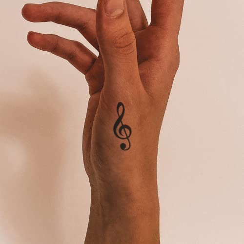 Inkster® Violinschlüssel Tattoo | Temporäres Tattoo mit EU-Kosmetikzertifizierung - das Original | wasserfest + vegan | revolutionäres 2-Wochen-Tattoo | Klebetattoos + Fake Tattoos Cover