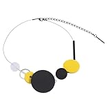 Sanixa Karma NH10323419 - Collar para mujer de madera de 50 cm, color rojo, negro, azul, rosa o amarillo, cadena ajustable para mujer, cadena de madera, moderna, 50 x 5 cm, Madera Plástico, No es una