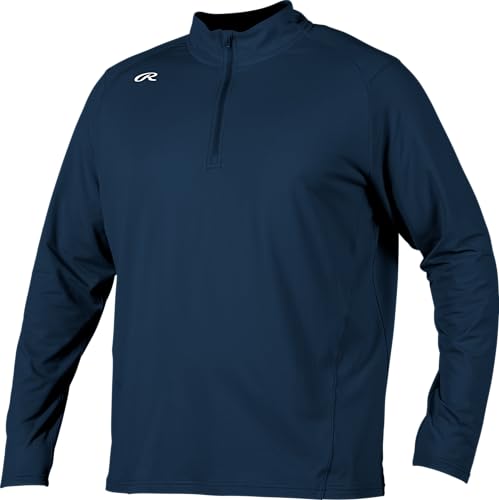 Rawlings | Men’s Lightweight Quarter Zip Pullover | Stretch Performance Wear | 2XL | Navy