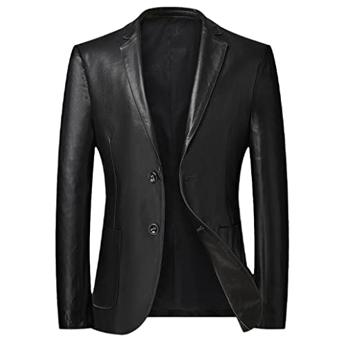 Veste en cuir grande taille homme noire pour style affaires décontracté