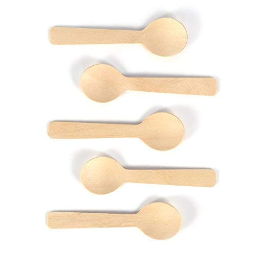 200Pcs Cucharas De Madera Reciclables Desechables Cuchara De Té De Helado Vajilla Postre Café 10 * 3 Cm - Imagen 6