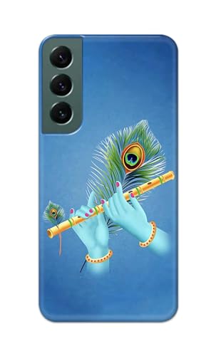 Image of Plastic Printfidaa Printed Hard Back Cover Case For Samsung Galaxy S22 5G Back Cover (Flute In Krishna Hands) -112, Multicolor