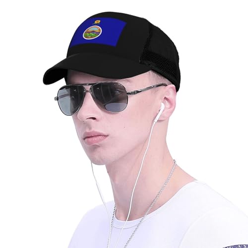 Flag of Kansas Mesh Baseball Cap - Classic Adjustable Peak Cap, Trucker Hat for Men & Women4