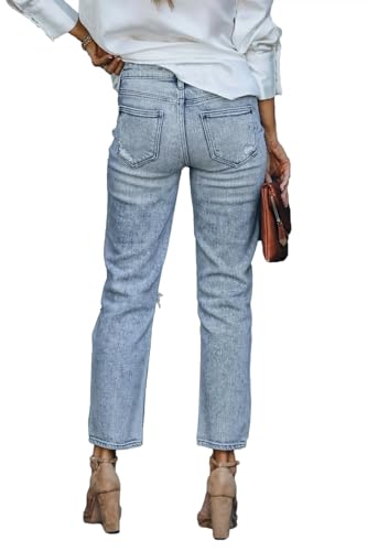 Lesore Womens High Waist Stretch Distressed Jeans Destroyed Denim Pants - Image 6