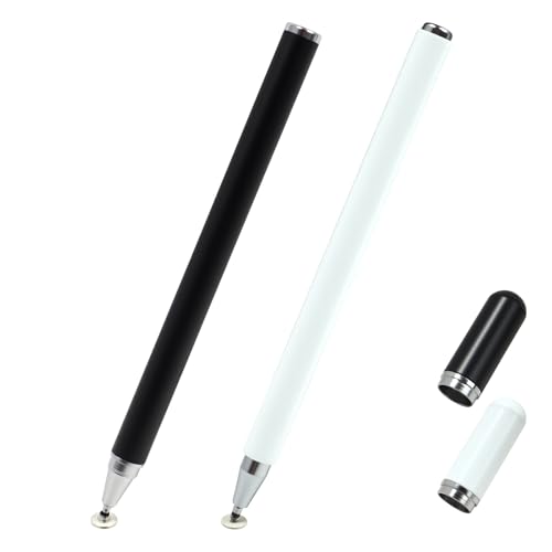 Lot de 2 Stylets pour Tablettes Compatibles avec Tous Les Tablettes, Pointe de Stylo de Précision 2 en 1 et Haute Sensibilité pour Apple Pencil, pour...