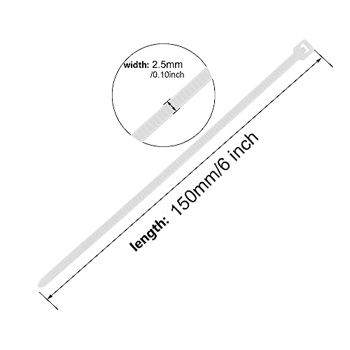 Image of Armpow 6 Inch White Zip Tie 1000 PCS, 18 Lbs - Small to Medium Zip Tie, Nylon PA66 UV Resistant Cable Tie for Indoor and Outdoor Use - Ideal for bundling and securing objects