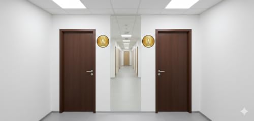 Image of Premium Brushed Finish Golden Black Gents Ladies Sign 6x6 Inch For Glass Doors For Office, Stores, Cafe, Hotel, Restaurant, Business & Shop, Self-Adhesive, Acrylic Signage