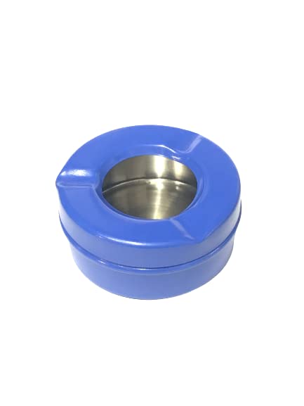 Dynore Stainless Steel Multi Color Lid Ash Tray- Black/Silver/Blue - Image 4 thumbnail