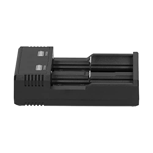 Batterieladegerät für Li-Ion Batterien, USB-Ladestation mit Überladungsschutz, Tragbar, Kunststoff, 11x6.4x3.2cm, Kompatibel mit 26650/18650/18500/18350/17670/16340/14500/10440