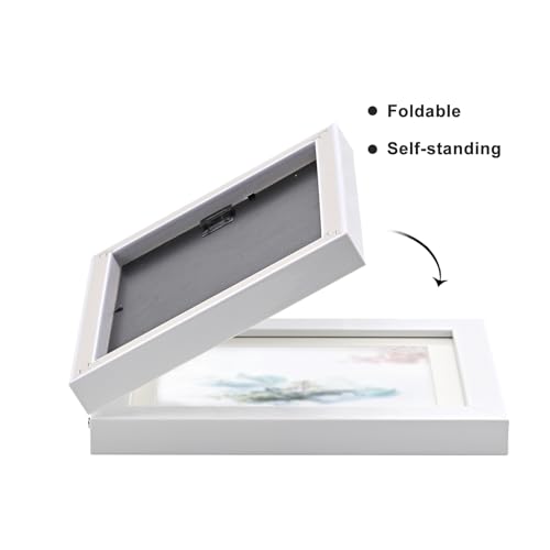 Image of Hinged Double 4x4 Picture Frame, Tempered Glass,Home&Office Decor.