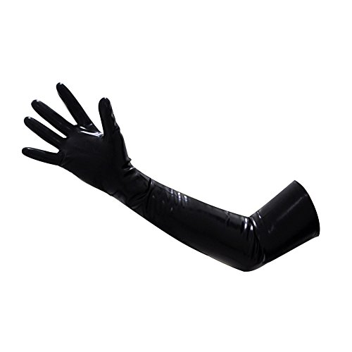 Latex Rubber Black Long Gloves Club Outfits Accessory Plus Size