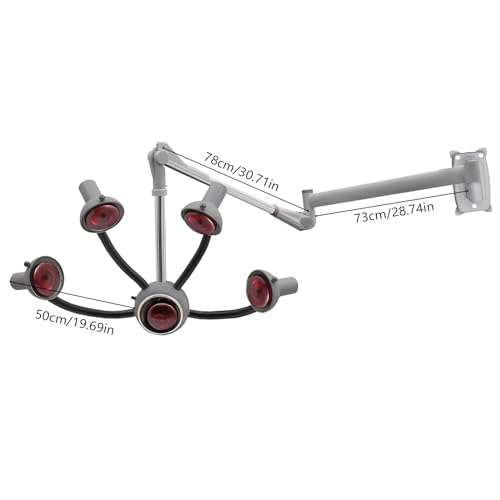 CRYBY 5-Head Infrared Hair Dryer 750W Wall-Mounted Salon Hair Dryer Color Processor Accelerator with 5 Infrared Bulbs, Professional Hair Steamer Styling Perming Dryer Salon Heat Lamp, 110V