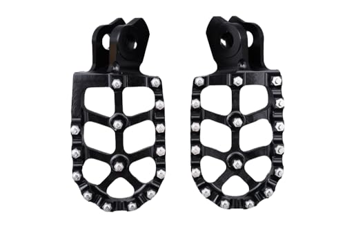 avdb-moto Reposapies Cross/Enduro Compatible con SUZUKI RMZ250 / RM-Z250 2010-2024, RMZ450 / RM-Z450 2008-2024, RMX450Z RMX-450Z 2010-2017 en Alu Izquierdo + Derecho (Negro)