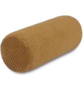 Nekrol XXL corduroy crème/beige nekkussen, extra lang, Öko-Tex 100 en 40 °C wasbaar, neksteunkussen met overtrek voor auto, vliegtuig, op reis of om te lezen en te relaxen thuis, 15 x 70