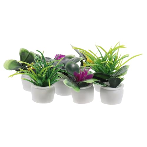 Toyvian 8pezzi Mini Pianta in Vaso Fiori Per Casa Delle Bambole Piante Artificiali in Miniatura Accessori Per Giardino Casa Delle Bambole in Vaso