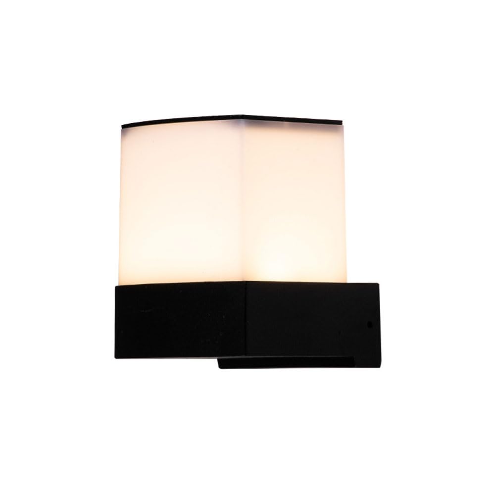 SXSCARKX Modern Simple Square Outdoor Wall Light IP65 Waterproof and Rustproof Exterior Sconce High Transmission Acrylic Lampshade Patio for Courtyard Paths