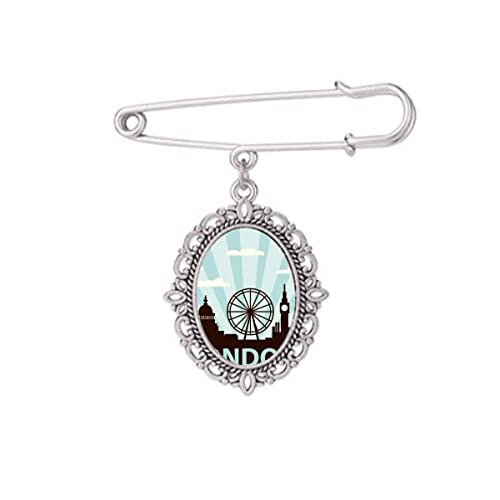 Broche London Eye contour noir pour customiser une robe ou un châle