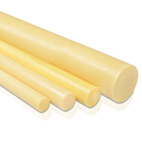 Image of Cast Nylon Plastic Rod 5 /8 inch OD x 12 inch Length - Yellow Color