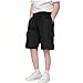 Boys' Pull on Cargo Shorts School Uniform Khaki Athletic Shorts for Boys Quick Dry Cargo Hiking Pants (Black, 13-14 Years)