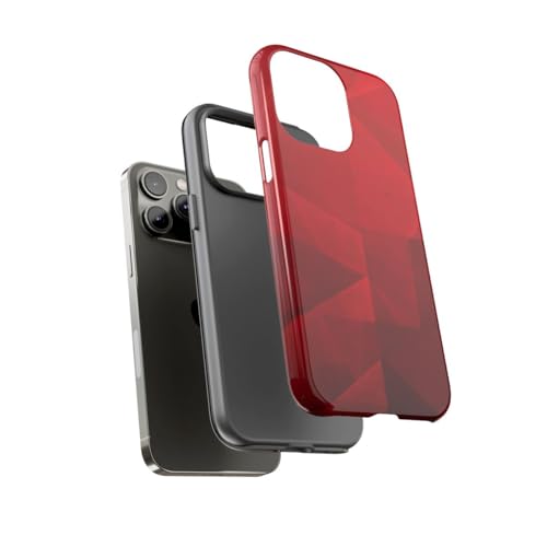 Coque iPhone 14 Pro Max rouge géométrique - Protection durable