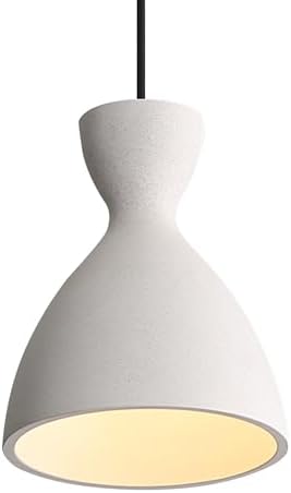 Golden Lighting Aethera 7" LED Pendant in White Sandstone Cement