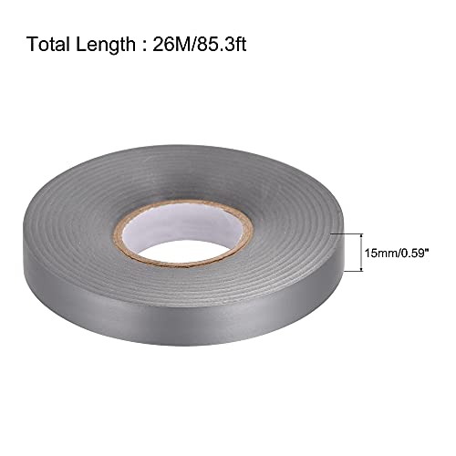 Image of uxcell Insulating Tape 15mm Width 26M Long 0.26mm Thick PVC Electrical Tape Grey