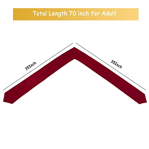 Juephe 2 Pieces 70 Inch Unisex Adult Graduation Stole Plain Graduation Honor Stole Scarf (Red) #TOP6