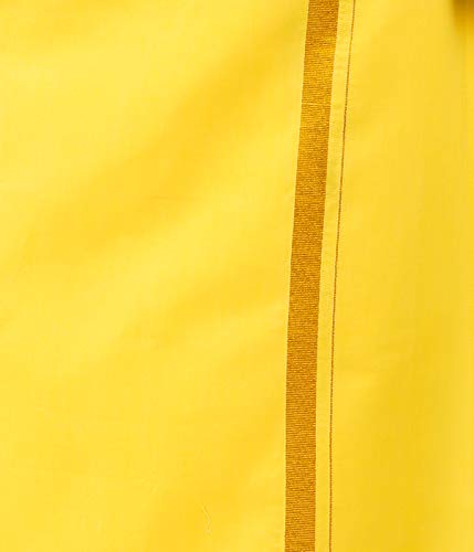 Image of PRAKASAM COTTON Welcro Pocket Dhoti | Jari Border Readymade Cotton Dhoti for Men