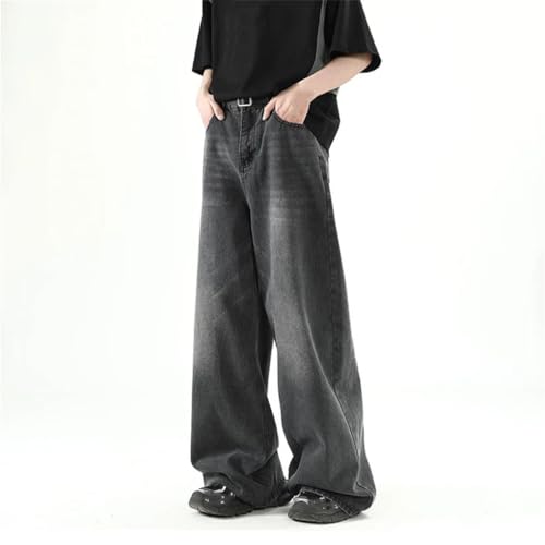 Men's Denim Pants Korean Vintage High Street Straight Casual Loose Wide Leg Denim Pants3