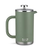 Campo Libre.® Giorgio. French Press I Kaffeebereiter aus doppelwandigem Edelstahl 0,6l I plastikfreie Kaffeepresse mit Thermofunktion inkl. Ersatzfilter I Kaffeezubereiter auch für Zuhause…