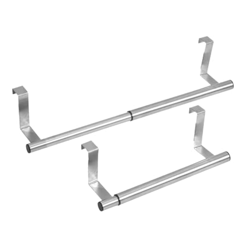 COLLBATH 2 pièces Barre Porte-Serviettes INOX Extensible Support Mural sans Perçage pour Salle de Bain et Cuisine Rack Solide Résistant à Humidité Rangement Pratique pour Torchons et