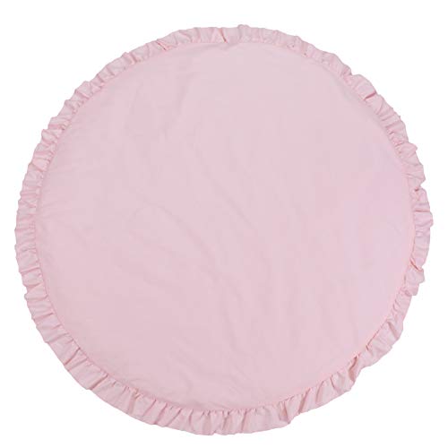 Image of ABREEZE Cotton Play Mat Soft Crawling Mat Pink Detachable Washable Game Blanket Floor Playmats Kids Activity Round Rug Home Room Decor