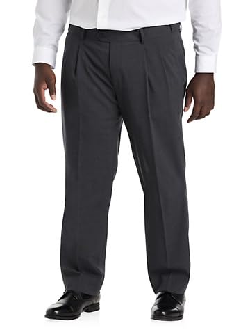 Waist-Relaxer Pleated Suit Pants Charcoal 52 x 30