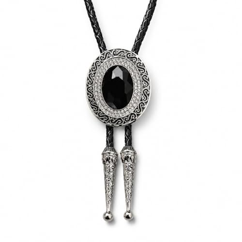 Image of Western Bolo Tie Cowboy Bolo Ties Rhinestone Necklace Bola Tie for Men Women