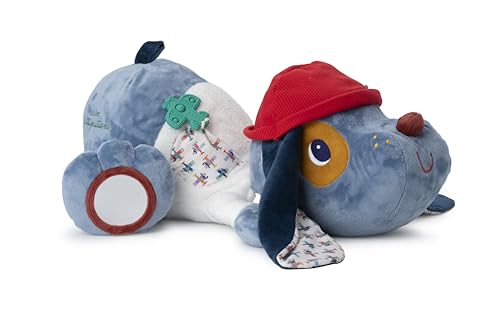 LILLIPUTIENS - Cane di Peluche Maxi attività - Ideale per Decorare la Stanza e Giocare - Altezza 55 cm - Suoni e attività Multiple - Materiali Morbidi - 87 cm - da 6 Mesi