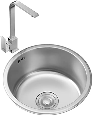 Stainless Steel Kitchen Sink with Faucet and Drain Assembly, Ideal for Bar Prep and Home Use, Drop-in Or Undermount Installation,Bhave Faucet40X40X20Cm,Bhave Faucet40X40X20Cm