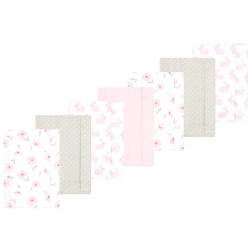 Luvable Friends Hudson Baby Flannel Burp Cloths 7pk, Sweet Honeycomb Pink