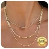 Gold/Silver Necklace for Women,Layered Gold Plated Chain Necklace Set Non Tarnish,Gold Layering Stacked Simple Everyday Waterproof Necklaces Jewelry
