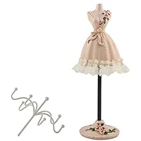 Sunicon Fashion Jewelry Display Stand, Hanging Jewelry Organizer Holder Human Model Rotatable Bracket Mannequin Princess Dress Jewelry Stand Organizer for Women (Champagne No. 1)