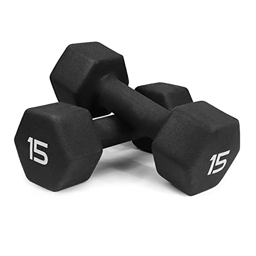 WF Athletic Supply BLACK Neoprene Dumbbells, Non-Slip & Hex Shape, Great for Strength Building & Weight Loss, Perfect for Home Use and Small Personal Training Studio
