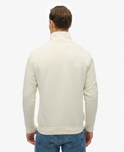 Sweat shirt Superdry Half Zip Pullover Henley Essential Ecru EU - vue 8