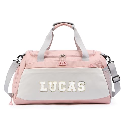 Personalized Travel Bag for Women Custom Duffle Bag with Name Customized Overnight Bag with Initials Sports Gym Bags Bridesmaid Gifts for Women Men (Pink-1)