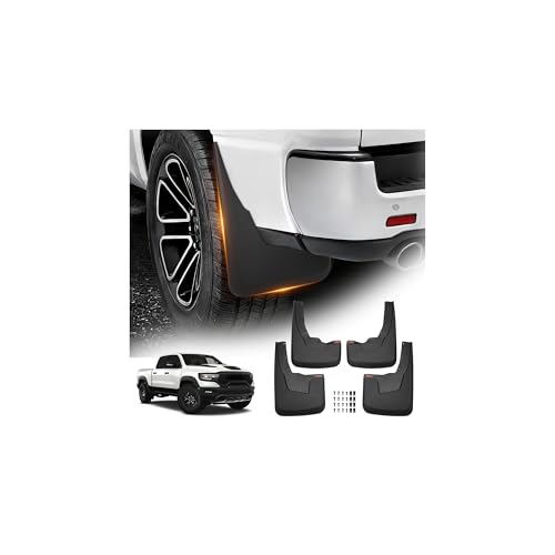Image of Autorder Mud Flaps Splash Guards for 2019-2024 Dodge Ram 1500 with OEM Fender Flares Accessories Mudflap Fender Flares Front and Rear Mud Guard Set 4PCS (NOT Classic or TRX Models)